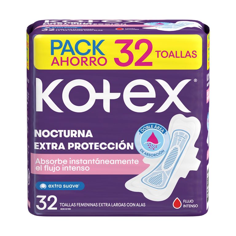 Toallas Higiénicas Kotex Nocturna Empaque 32 Und