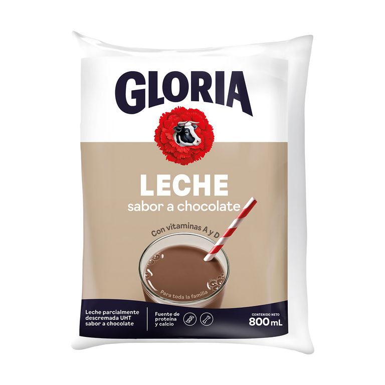 Leche Chocolatada UHT Gloria Bolsa 800 mL