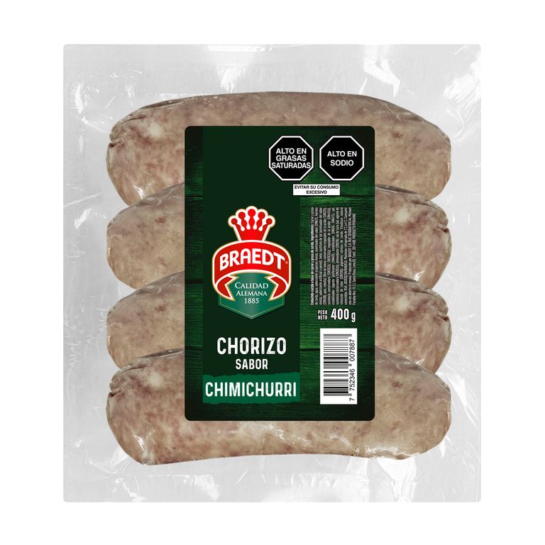 Chorizo Sabor Chimichurri Braedt Empaque 400 g