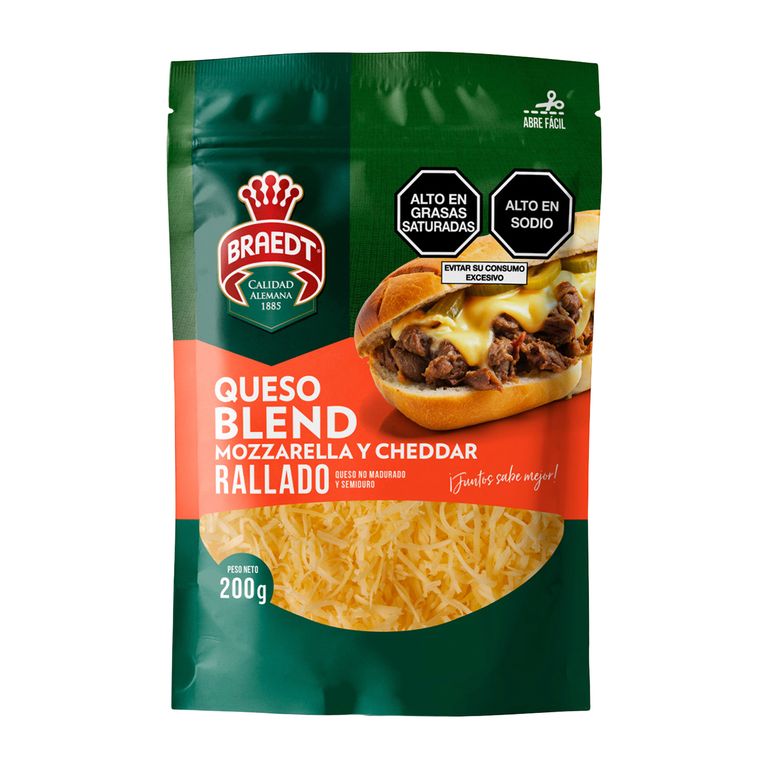 Queso Rallado Blend Braedt Doypack 200 g