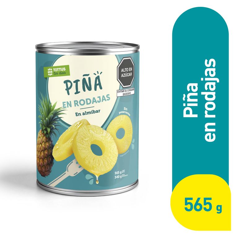 Piña en Rodajas Tottus Lata 565 g
