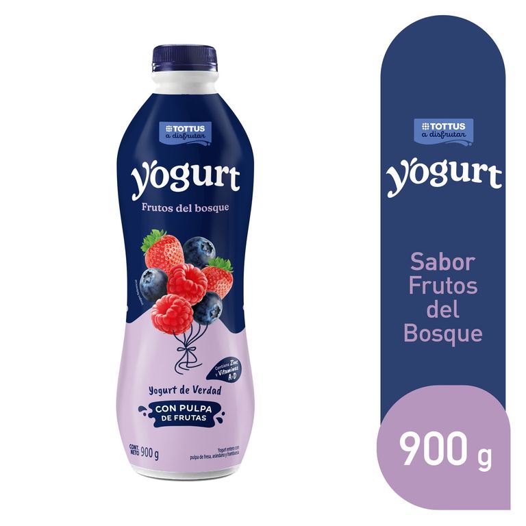 Yogurt Tottus Frutos del Bosque Botella 900 g