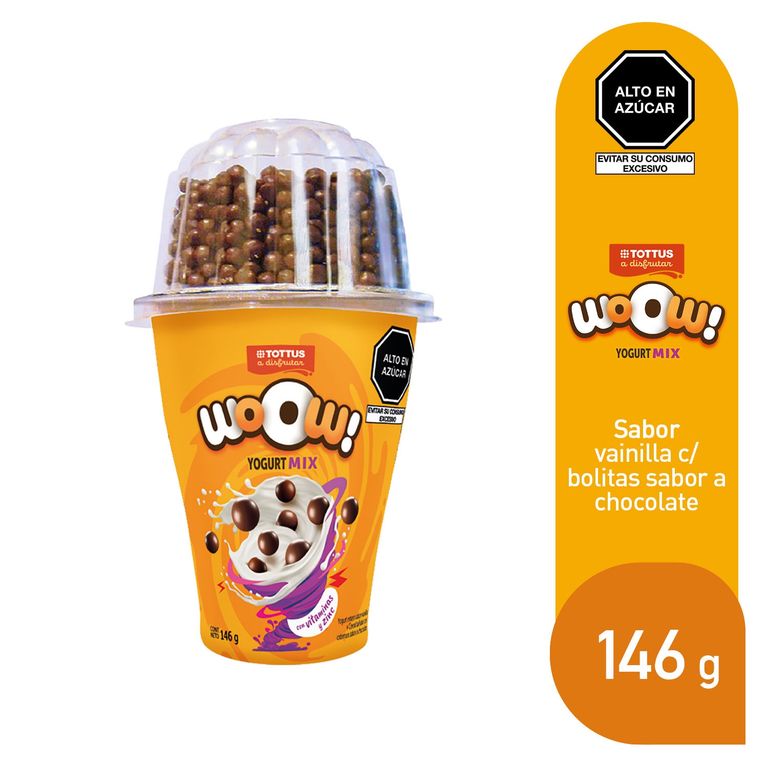 Yogurt Mix Tottus Vainilla con Bolitas de Chocolate Envase 146 g