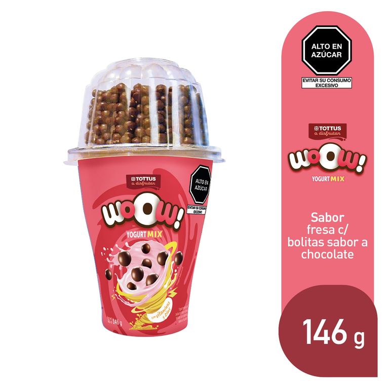 Yogurt Mix Tottus Fresa con Bolitas de Chocolate Envase 146 g