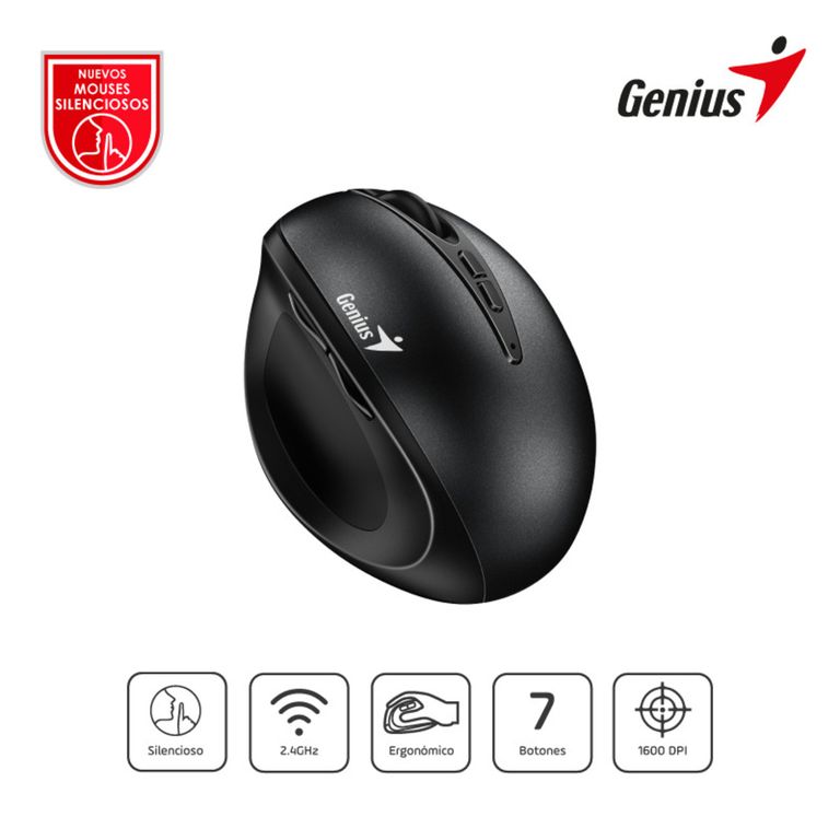 Mouse Genius Inalámbrico Ergo 8300S Vert Black