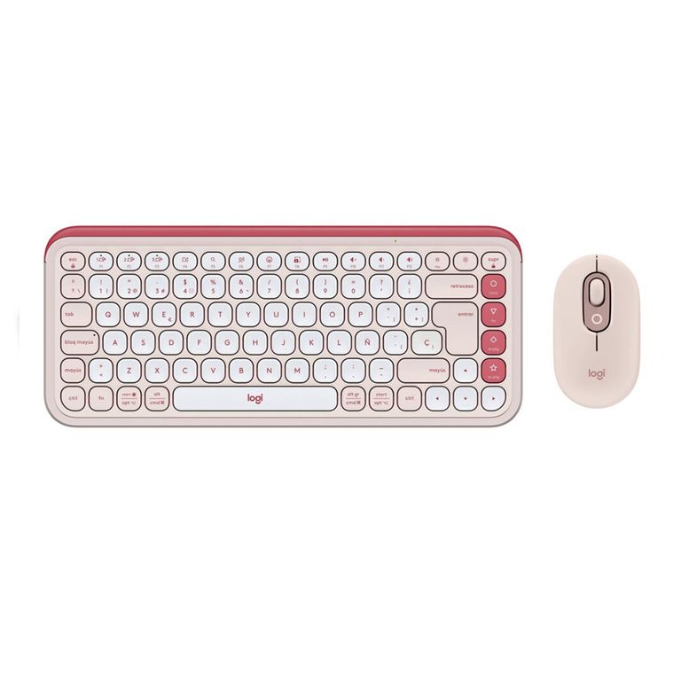 Teclado Logitech + Mouse Pop Icon Bt Rosa