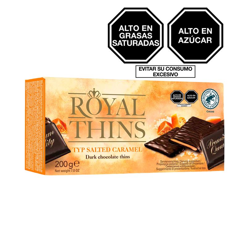 Chocolate Royal Thins Caramelo con Sal Caja 200 g