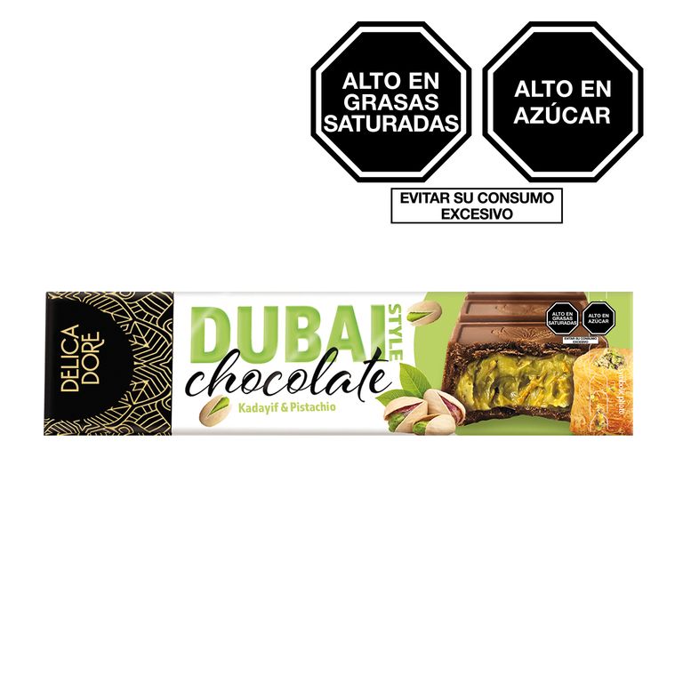Barra de Chocolate Delicadore Dubai con Leche Empaque 70 g