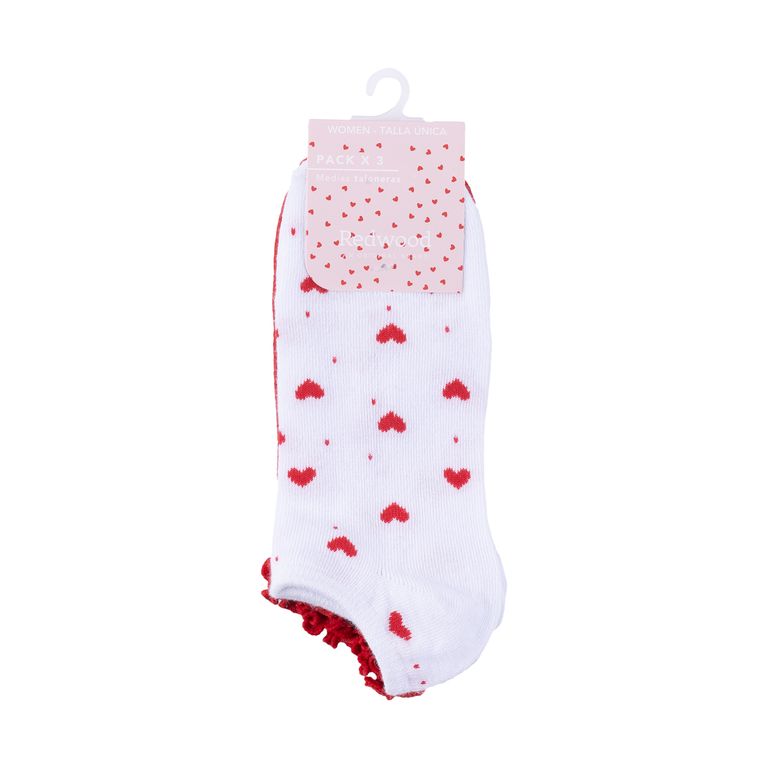 Pack X3 Medias Taloneras San Valentin Mujer Redwood