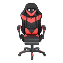 CASA JOVEN - Silla Gamer Reclinable con Masajeador Rojo
