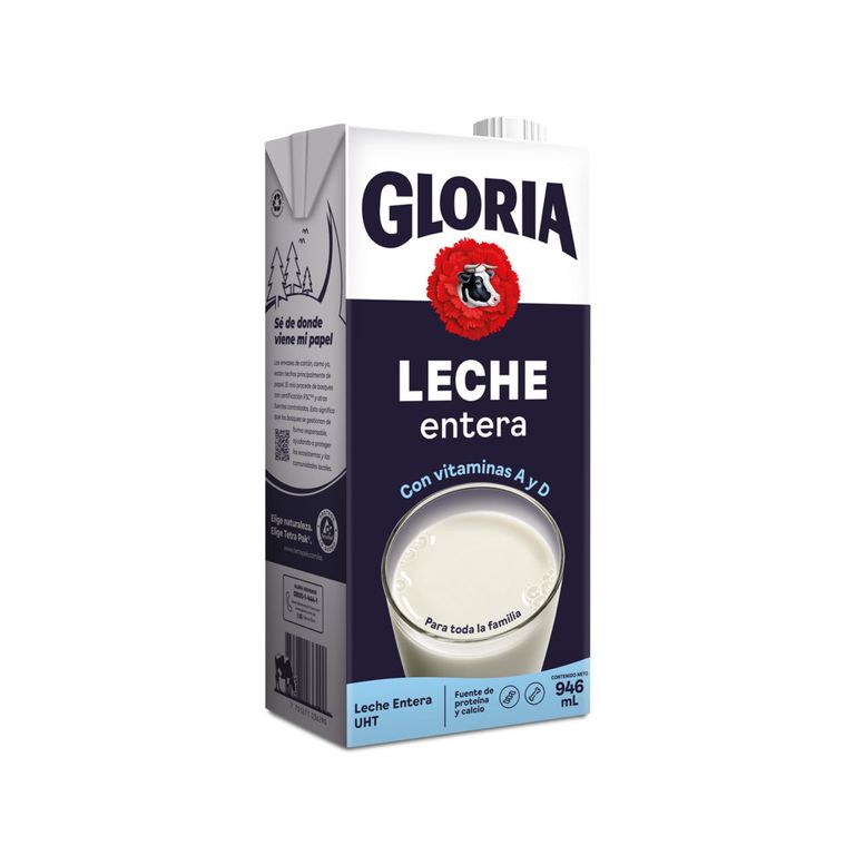 Leche UHT Entera Gloria Caja 946 mL
