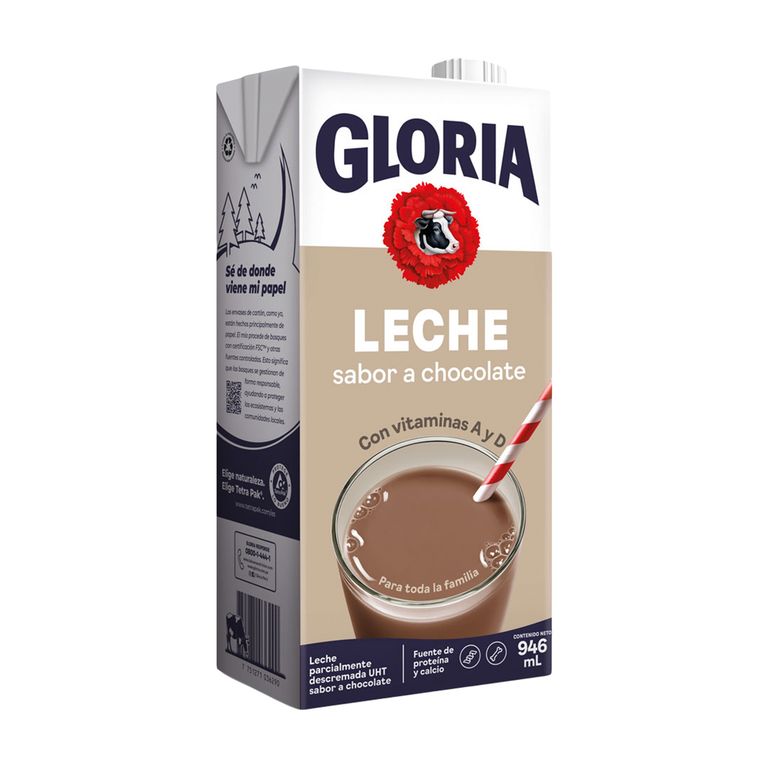 Leche UHT Sabor Chocolate Gloria Caja 946 mL
