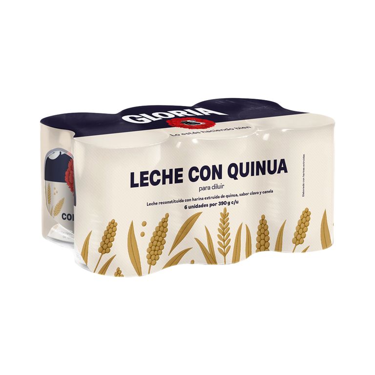 Leche con Quinua Gloria Sixpack Lata 390 g
