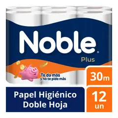 NOBLE PLUS - Papel Higiénico Noble Plus Empaque 12 Und