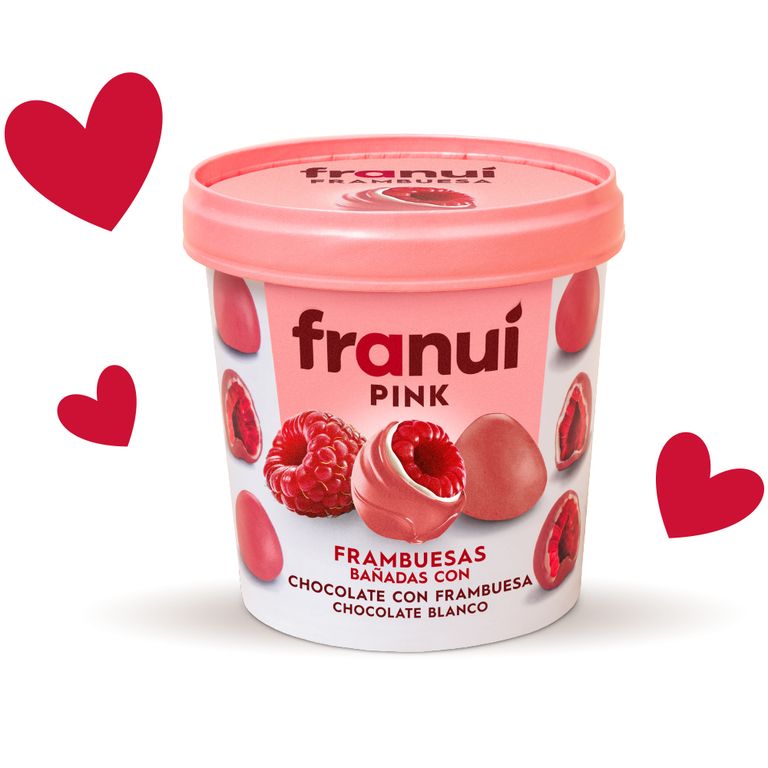 Frambuesa con Chocolate con Leche Franuí Pink Envase 150 g