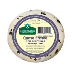 DEL ESTABLO - Queso Fresco Del Establo con Aceituna Empaque 250 g