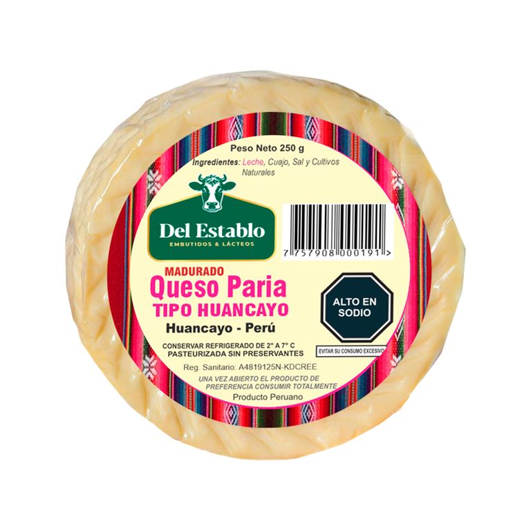 Queso Paria Del Establo Tipo Huancayo Empaque 250 g