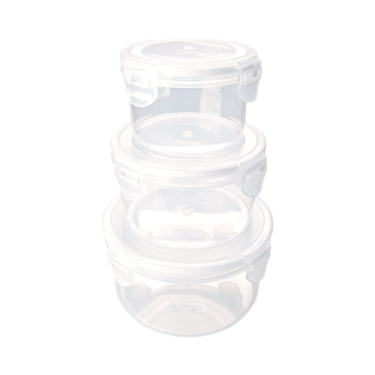 Set Contenedor Blanco 3 Piezas 430 mL+800 mL+1300 mL