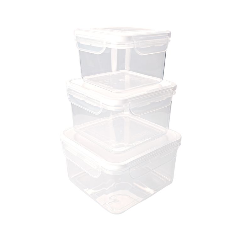 Set Contenedor Blanco 3 Piezas 430 mL+800 mL+1300 mL