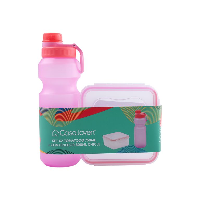 Set Tomatodo 550 Ml +Contenedor Chicle 2 Piezas