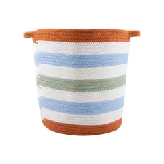 CASA JOVEN - Cesto Redondo Casa Joven Tejido Rayado Naranja