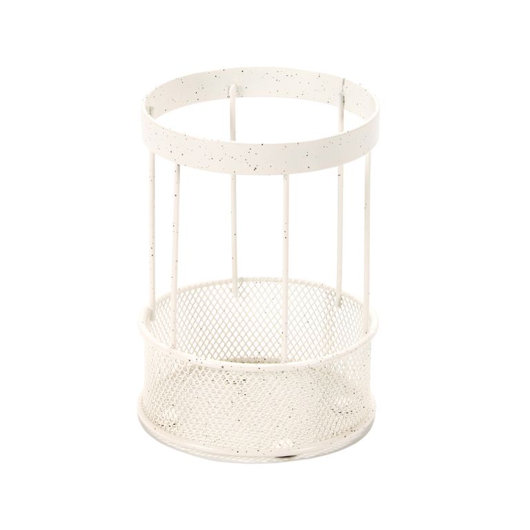 Porta Utensilios Cromado Beige 11X15