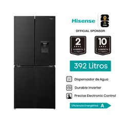 HISENSE - Refrigeradora Hisense Negra 392L