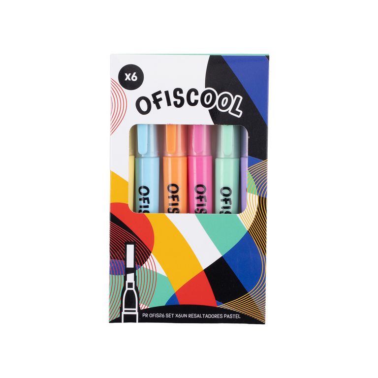 Ofis Set Resaltadores Pastel 5 Und