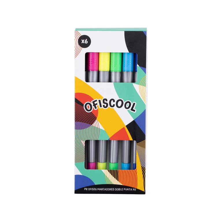 Ofis Marcadores Doble Punta 6 Und