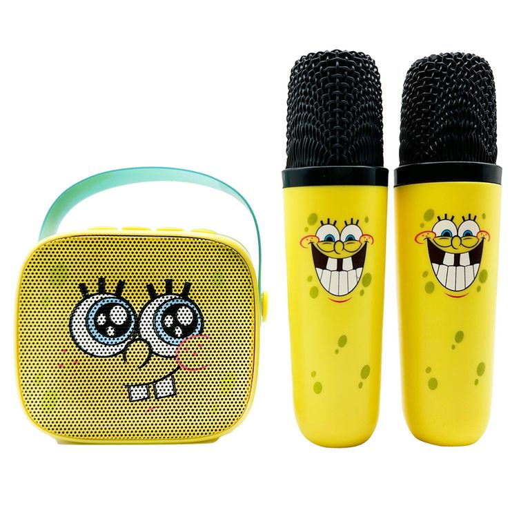 Speaker Amarillo Bob Esponja con 2 Micrófonos