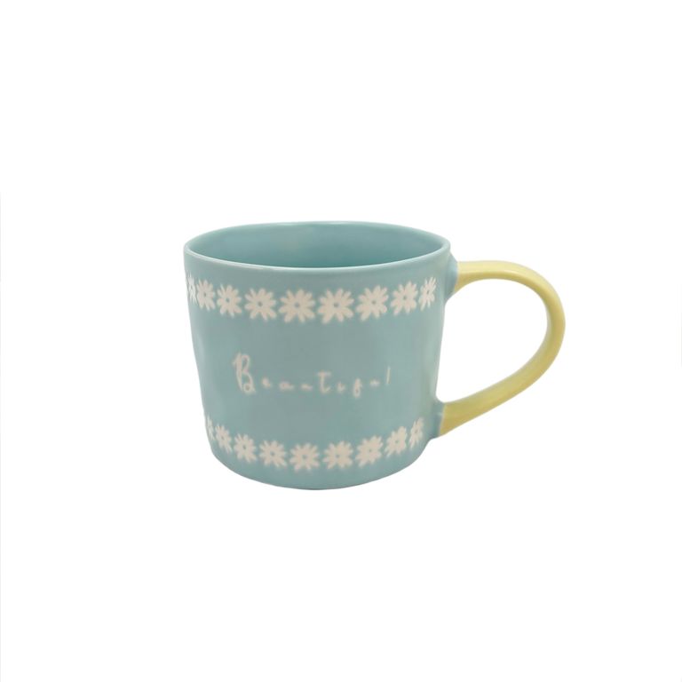 Taza Mug Casa Joven Moda Beautiful Celeste 410 mL