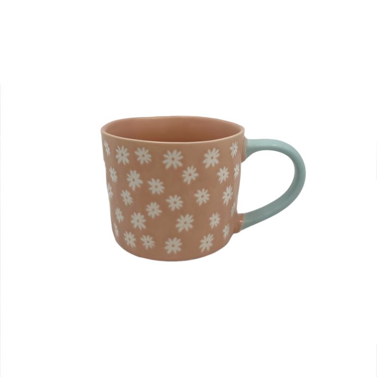 Taza Mug Casa Joven Moda Flor Rosado 410 mL