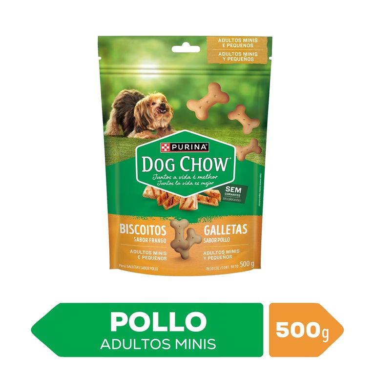 Galletas para Perros Adultos Minis y Pequeños Dog Chow Pollo Doypack 500 g