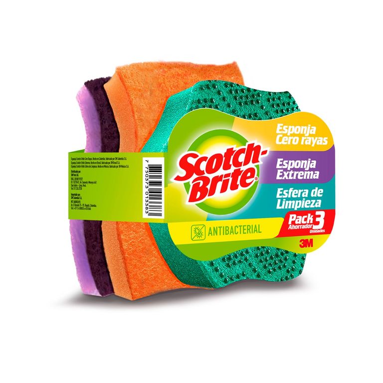 Esponjas Surtidas Scotch Brite Empaque 3 Und