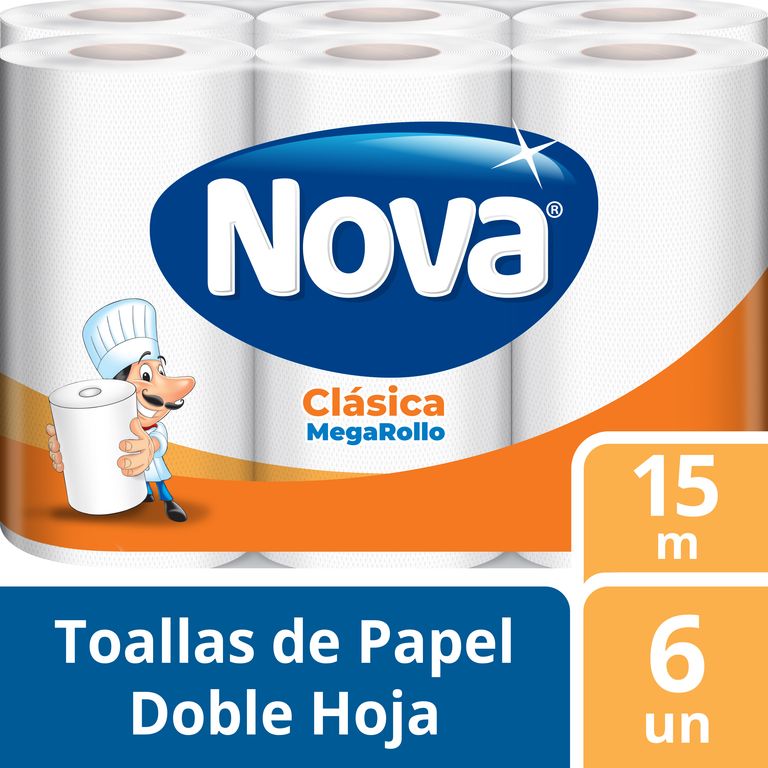 Papel Toalla Nova Clásica Megarrollo Empaque 6 Und