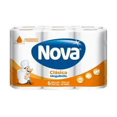 NOVA - Papel Toalla Nova Clásica Megarrollo Empaque 6 Und