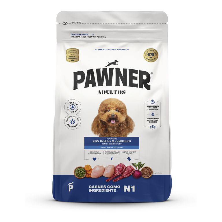 Alimento para Perro Minis y Pequeños Pawner Pollo Cordero Bolsa 1 Kg