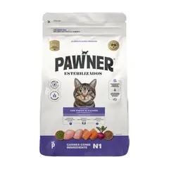 PAWNER - Alimento para Gatos Esterilizados Pawner Pollo y Salmón Bolsa 3 Kg