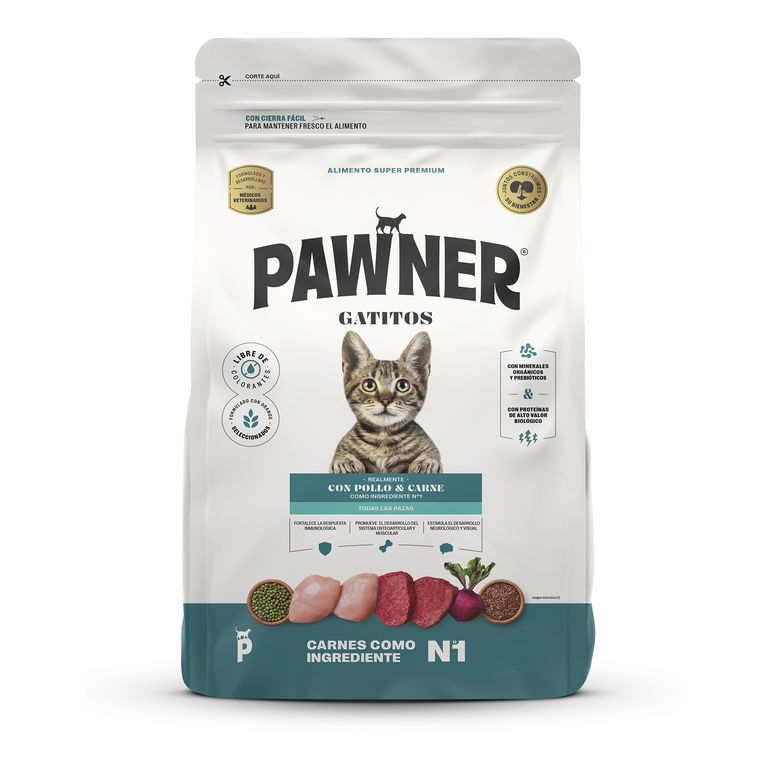 Alimento para Gatitos Pawner Pollo y Carne Bolsa 8 Kg