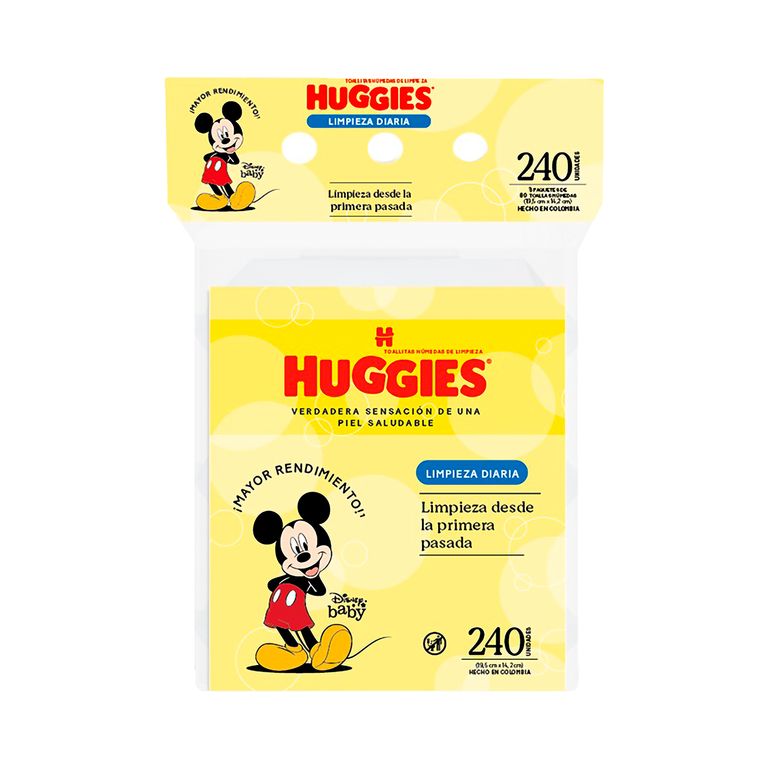 Toallitas Húmedas Huggies Limpieza Diaria Empaque 240 Und