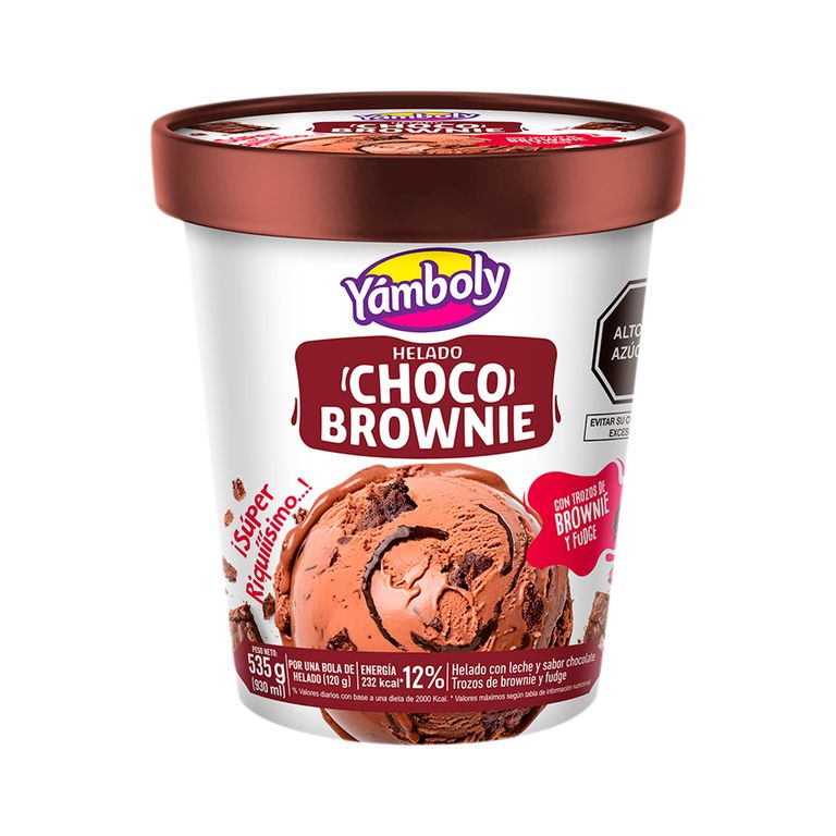 Helado de Crema Yamboly Chocobrownie Pote 930 mL