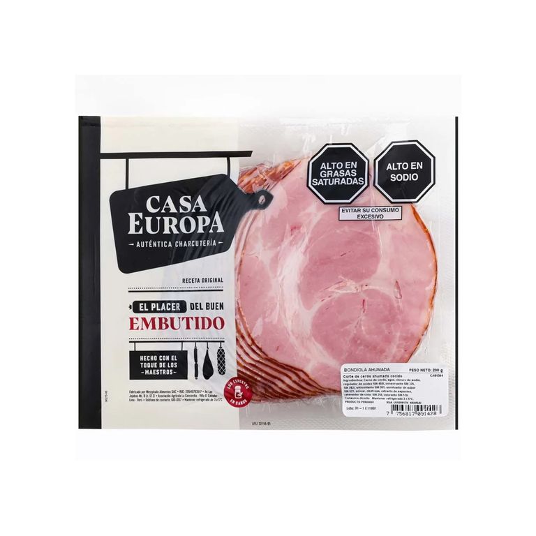 Bondiola Ahumada Casa Europa Empaque 200 g