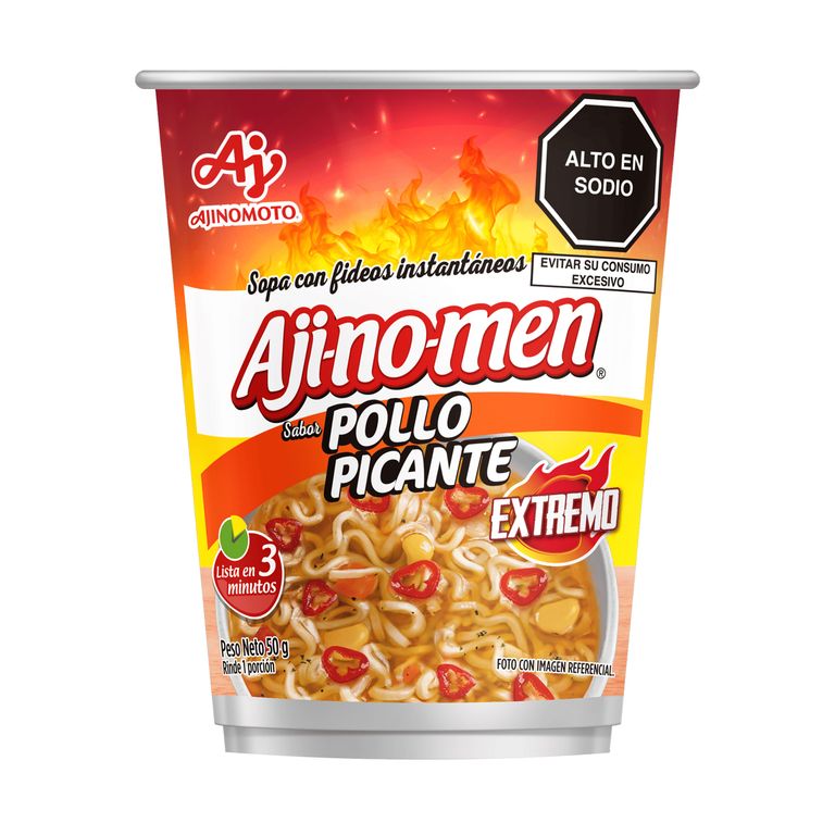 Sopa Instantánea Ajimonen Vaso Pollo Picante Envase 50 g
