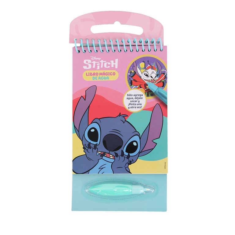Libro Artesco Magico De Agua Stitch + Pincel X1Un