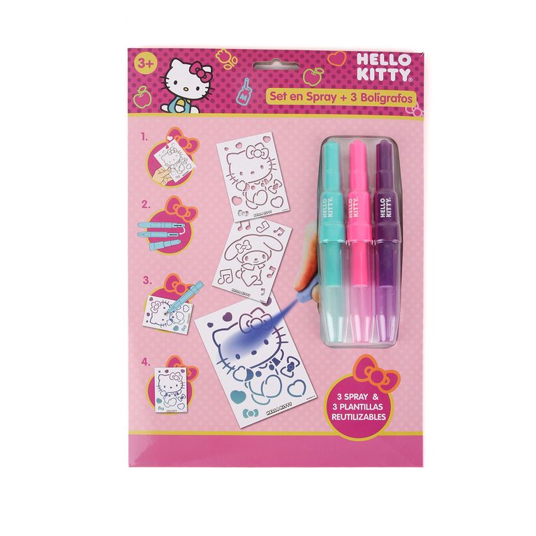 Set Artesco Spray Hello Kitty + Bolígrafosx3Un