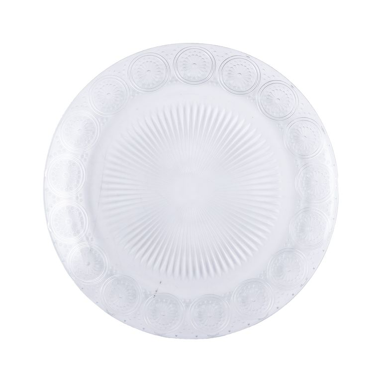 Plato Casa Joven Vidrio Repujado Flores 25 cm