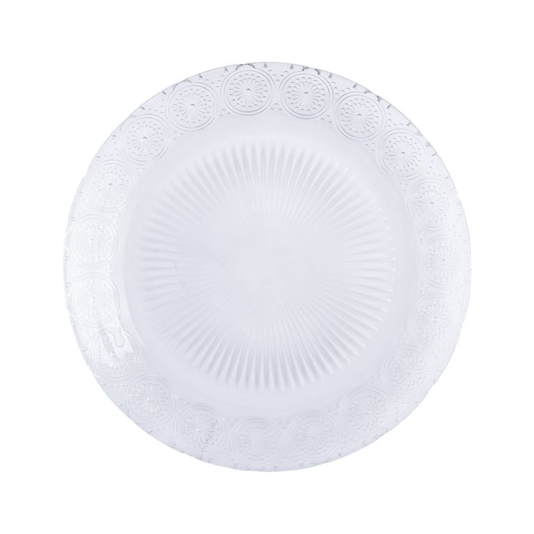 Plato Casa Joven Vidrio Repujado Flores 18 cm