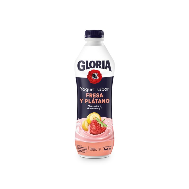 Yogurt Gloria Fresa Plátano Botella 946 g