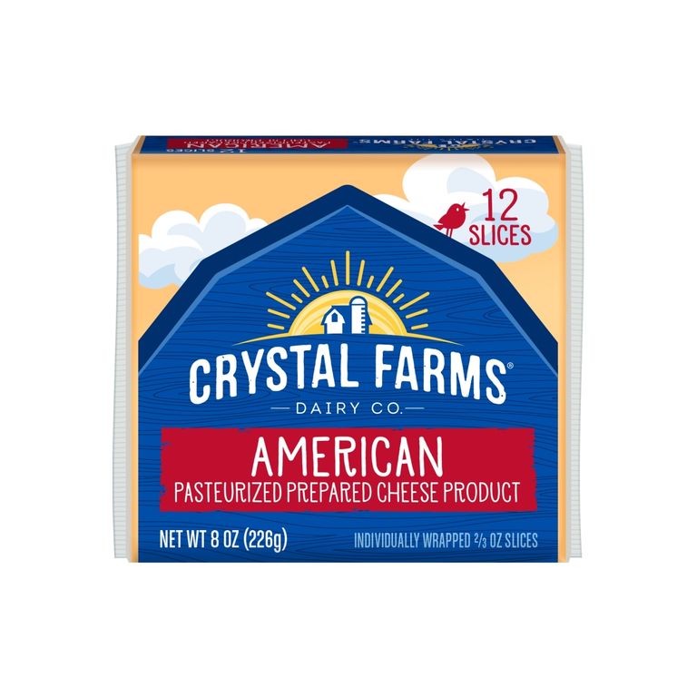 Queso Americano en Láminas Crystal Farms Empaque 226 g