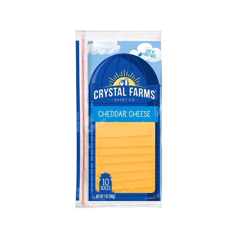 Queso Cheddar en Láminas Crystal Farms Empaque 198 g